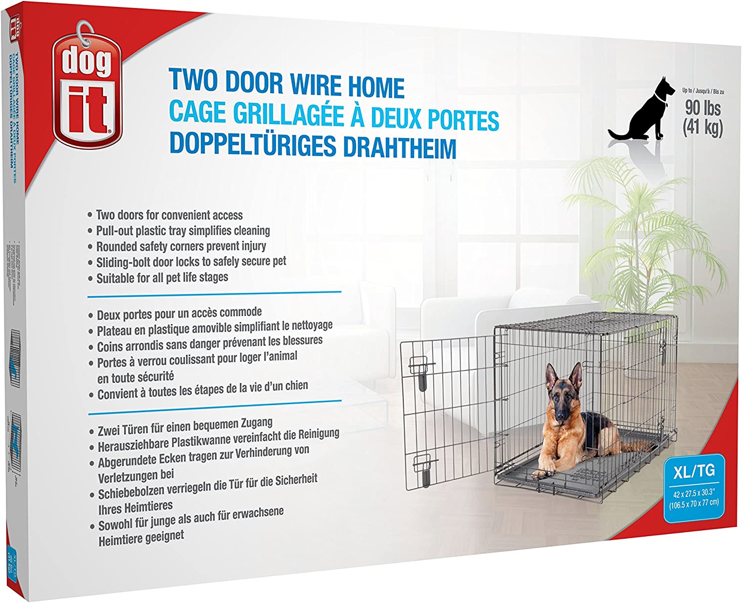 Almost New Animates Double Door Dog Crate/Den Pet Crates, 52 OFF