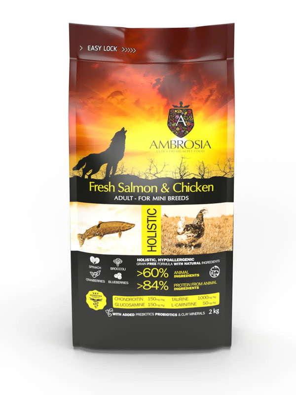 Ambrosia Fresh Salmon & Chicken Adult Mini Dog Food 2kg