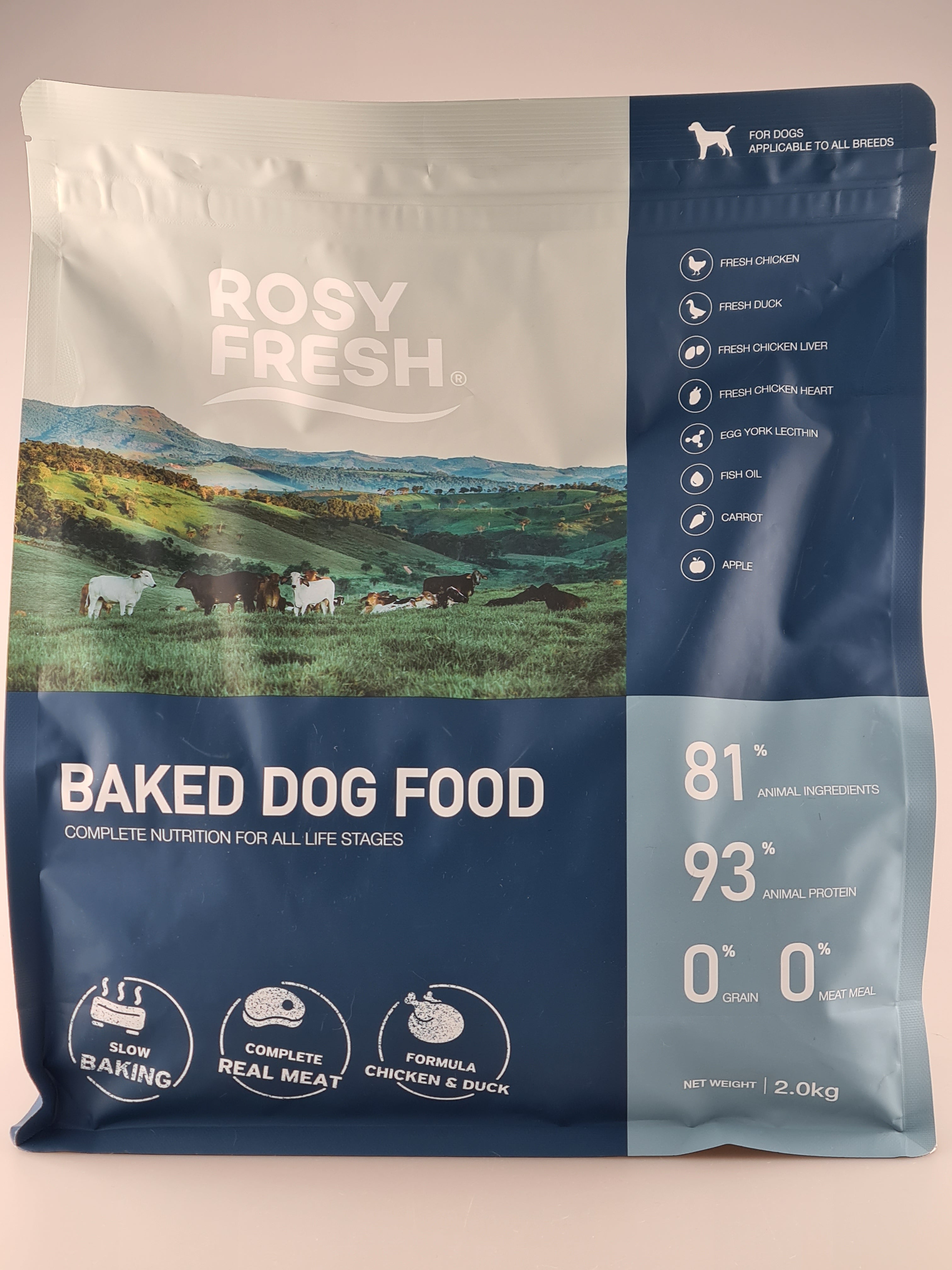 Rosy Fresh Dog Baked Food All Stage Chick & Duck 400g/2kg