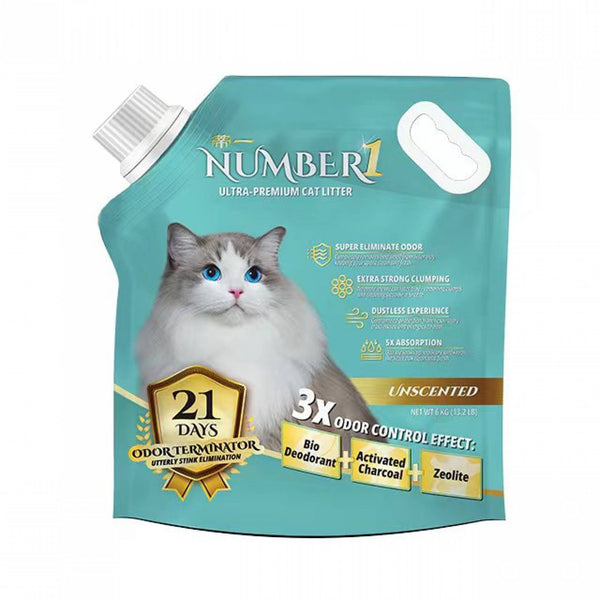 Number 1 Ultra Premium Cat Litter 6kg - Unscented / Lavender