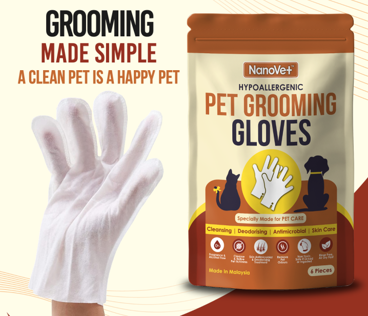 Nanovet Pet Grooming Gloves 6pcs