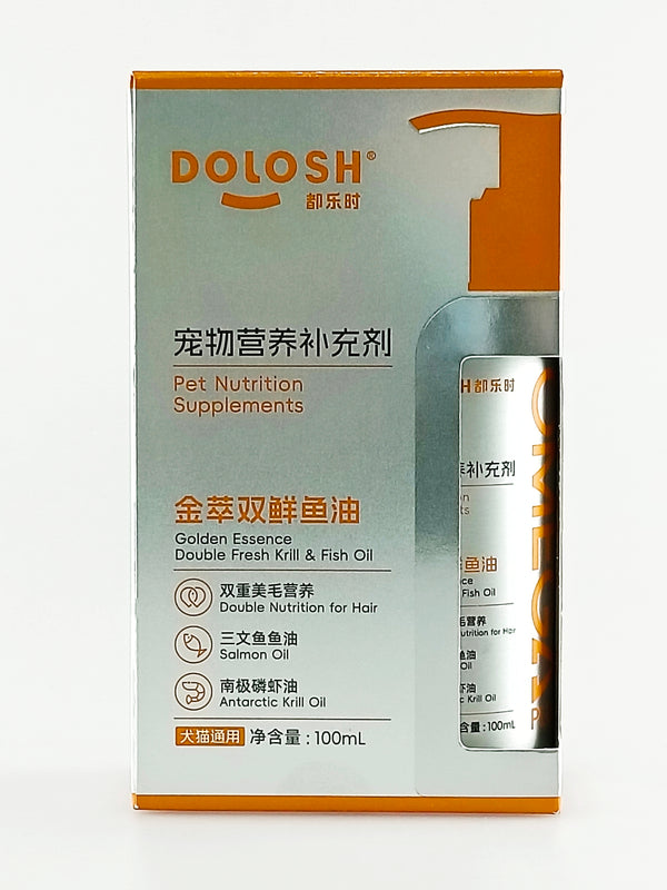 DOLOSH® Golden Essence Double Fresh Krill & Fish Oil Pet Supplement (100mL)