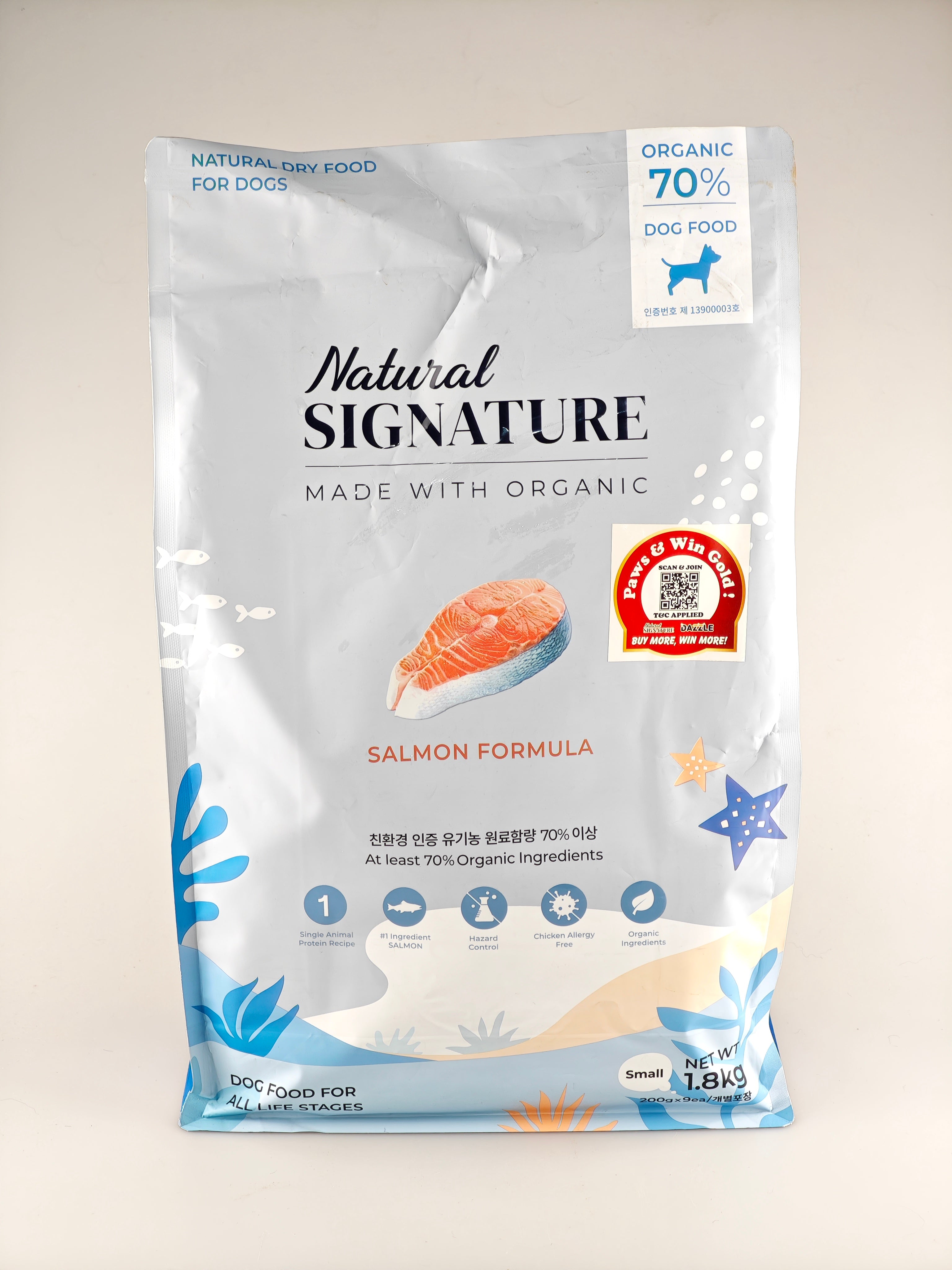 Natural Signature Made With Organic Salmon Formula Dry Dog Food 1.8kg