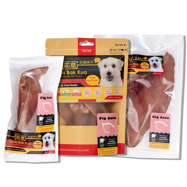 Louis Bak Kua Dog Snack Waggy Treats Pig Ears, Chicken Feet Dental Care