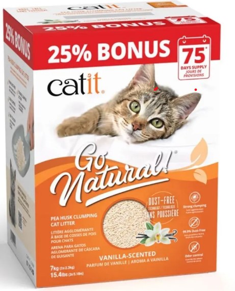 Catit Go Natural Lavender/Vanilla Pea Husk Clumping Cat Litter 7kg (~75 days supply)