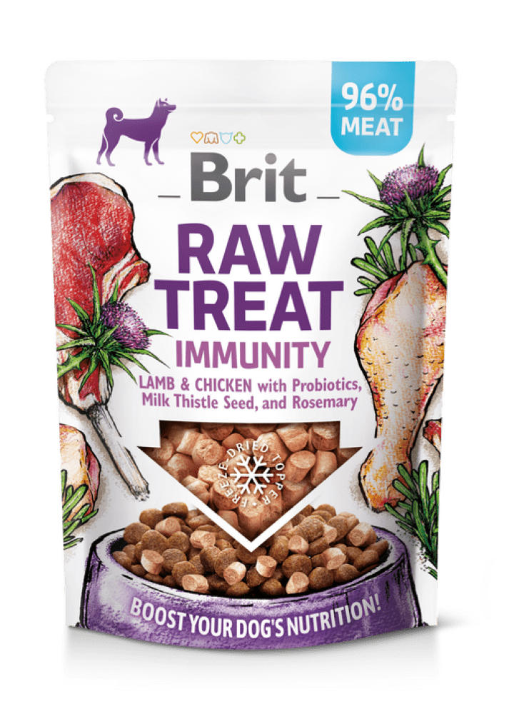 Brit Raw Treat Immunity. Freeze-dried treat and topper. Lamb & Chicken 40g