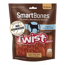 SmartBones Twist Sticks 50pcs - Chicken/Peanut Butter