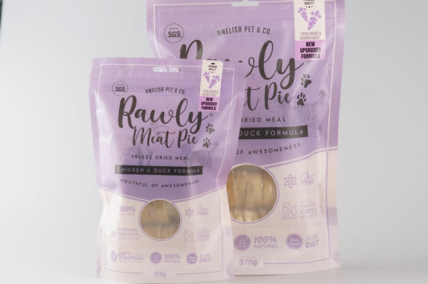 Amelisa Rawly Meat Pie 155g/375g - Chicken & Duck Formula