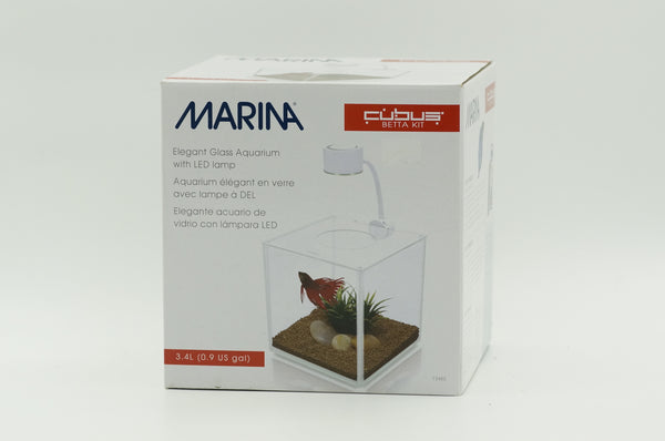 Marina CUBUS Glass Betta Kit, 3.4 L (0.9 U.S. gal)