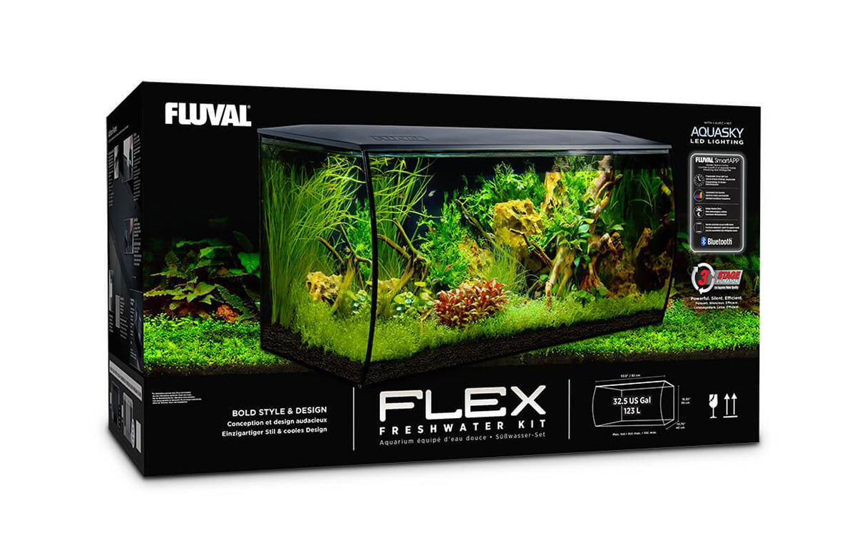 Mart Pets Flex 123L Black Fluval (32.5gal) Kit – 88 14995 Aquarium