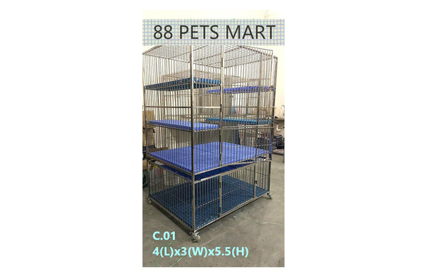 Stainless Steel Cage – Cat 4ft (L) x 3ft (W) x 5.5ft (H)